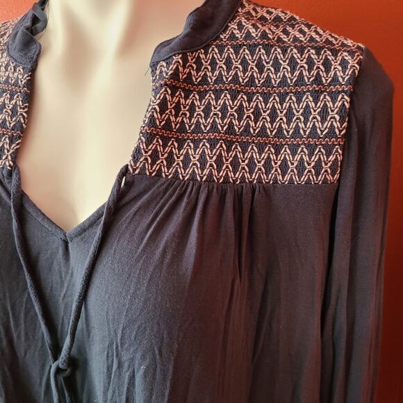 Knox Rose Dusty Blue Boho Top Large - Picture 2 of 6